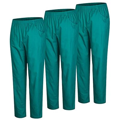 MISEMIYA Set van 3 uniseks sanitaire broeken, medisch uniform, werkbroek MISEMIYA Set van 3 uniseks sanitaire broeken, medisch uniform, werkbroek