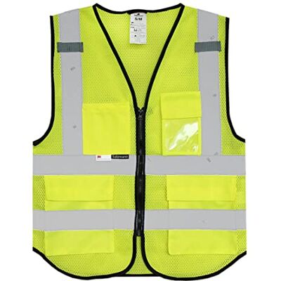 Salzmann 3M Veiligheidsvest, reflecterend vest met hoge zichtbaarheid met meerdere zakken, gemaakt van reflecterend 3M-materiaal 4XL Salzmann 3M Veiligheidsvest, reflecterend vest met hoge zichtbaarheid met meerdere zakken, gemaakt van reflecterend 3M-materiaal 4XL