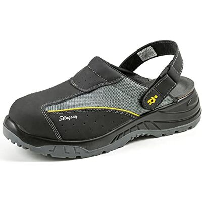 EuroRoutier Stingray Grijs Zwart Leer Klompen, Veiligheidsschoenen SB+A+E+FO+SRC, Grijs Zwart, 41 EU 41 EU EuroRoutier Stingray Grijs Zwart Leer Klompen, Veiligheidsschoenen SB+A+E+FO+SRC, Grijs Zwart, 41 EU 41 EU