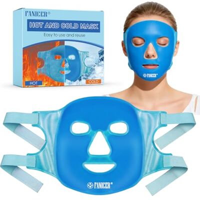 PetalPulse Verkoelend gezichtsmasker, gelkoelpads, herbruikbaar verkoelend masker met sluiting voor ontspanning, zwellingen, donkere kringen, kalmeert de huid, geschikt voor PetalPulse Verkoelend gezichtsmasker, gelkoelpads, herbruikbaar verkoelend masker met sluiting voor ontspanning, zwellingen, donkere kringen, kalmeert de huid, geschikt voor