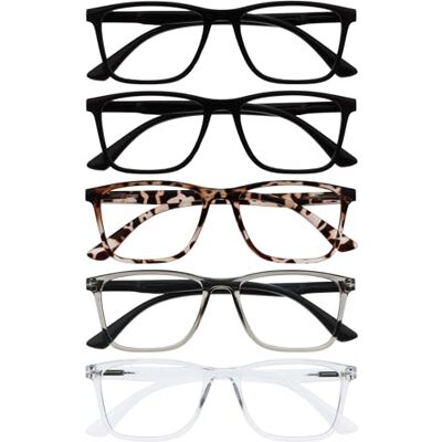 OPULIZE Nyx Gemengde blauwlichtbril, zwart, bruin, grijs, transparant, 5 stuks, Eén maat Eén maat OPULIZE Nyx Gemengde blauwlichtbril, zwart, bruin, grijs, transparant, 5 stuks, Eén maat Eén maat