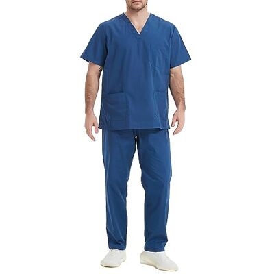 MISEMIYA Uniseks uniforme set blouse – medisch uniform met bovendeel en broek – Ref.6801-6802, Navy Blauw, S S MISEMIYA Uniseks uniforme set blouse – medisch uniform met bovendeel en broek – Ref.6801-6802, Navy Blauw, S S