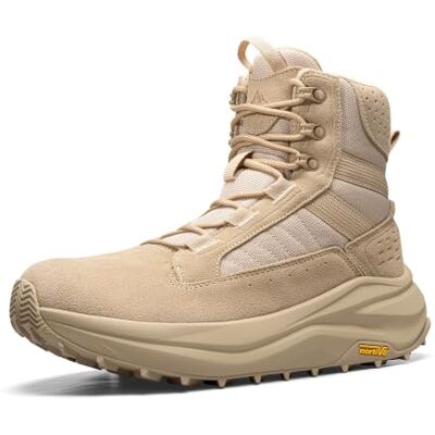 NORTIV 8 Werkschoenen voor heren met brede neus, tactische militaire laarzen, lage wandelschoenen met ritssluiting aan de zijkant, gevechtslaarzen voor motorfietsen, Zand 39.5 EU NORTIV 8 Werkschoenen voor heren met brede neus, tactische militaire laarzen, lage wandelschoenen met ritssluiting aan de zijkant, gevechtslaarzen voor motorfietsen, Zand 39.5 EU