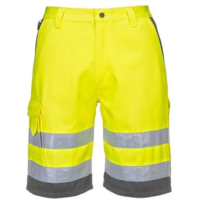 Portwest Bermuda HiVis Poly-coton, Couleur: Jaune/Gris, Taille: XL, E043YGYXL Portwest Bermuda HiVis Poly-coton, Couleur: Jaune/Gris, Taille: XL, E043YGYXL