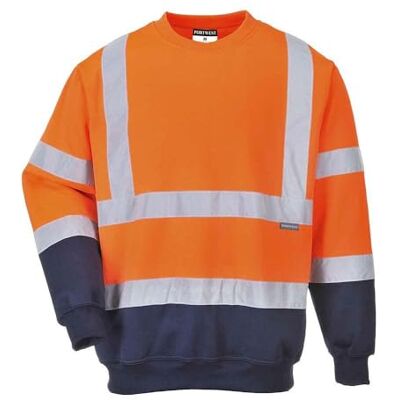 Portwest Hi-Vis 2-Tone Sweatshirt, colorOrNa talla Large B306ONRL Portwest Hi-Vis 2-Tone Sweatshirt, colorOrNa talla Large B306ONRL