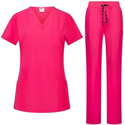 B-well Bella Werkkleding voor medisch personeel, met een jasje en een broek, unisex, werkkleding, uniform, elastaan XXL B-well Bella Werkkleding voor medisch personeel, met een jasje en een broek, unisex, werkkleding, uniform, elastaan XXL