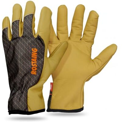 Rostaing SEQUOIA Handschoenen – paar tuinhandschoenen van leer – alle werkzaamheden in droge en vochtige omgevingen – planten, schoppen – ademend en ergonomisch – handschoen behandeld waterafstotend Rostaing SEQUOIA Handschoenen – paar tuinhandschoenen van leer – alle werkzaamheden in droge en vochtige omgevingen – planten, schoppen – ademend en ergonomisch – handschoen behandeld waterafstotend