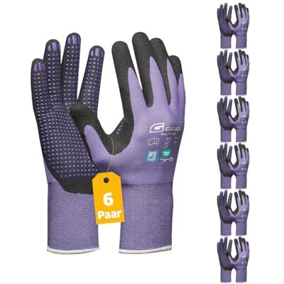Gebol Multi Flex Lady Werkhandschoenen met nitril coating en noppen, dermatologisch getest, tuinhandschoenen met grip voor dames, maat S (maat 7), paars Gebol Multi Flex Lady Werkhandschoenen met nitril coating en noppen, dermatologisch getest, tuinhandschoenen met grip voor dames, maat S (maat 7), paars