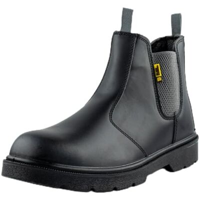 Black Hammer Chelsea Veiligheidslaarzen voor heren, werkschoenen, leer, lichte laarzen met stalen neus, S3, SRC, 1600, zwart 45 EU Black Hammer Chelsea Veiligheidslaarzen voor heren, werkschoenen, leer, lichte laarzen met stalen neus, S3, SRC, 1600, zwart 45 EU