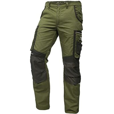 Puma Workwear X werkbroek voor heren, met veel zakken en versterkte knieën, voor handwerk, bouw en landbouw, Groen/Zwart 62 Puma Workwear X werkbroek voor heren, met veel zakken en versterkte knieën, voor handwerk, bouw en landbouw, Groen/Zwart 62