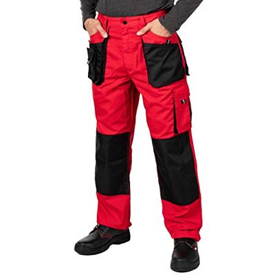 MAZALAT work wear MAZALAT werkbroek voor heren, met kniezakken. Werkbroek voor heren, werkkleding, meerdere zakken, grote maat S XXXL, herenkleding, hoge kwaliteit, 60, Rood 50 MAZALAT work wear MAZALAT werkbroek voor heren, met kniezakken. Werkbroek voor heren, werkkleding, meerdere zakken, grote maat S XXXL, herenkleding, hoge kwaliteit, 60, Rood 50