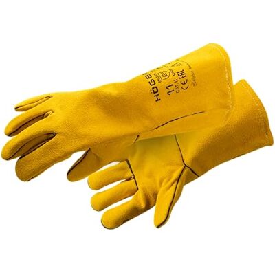 Högert Technik Kandel Lashandschoenen van leer, hittebestendig, met Kevlar versterkte naden, bescherming voor lassen, geel, maat 9 Högert Technik Kandel Lashandschoenen van leer, hittebestendig, met Kevlar versterkte naden, bescherming voor lassen, geel, maat 9
