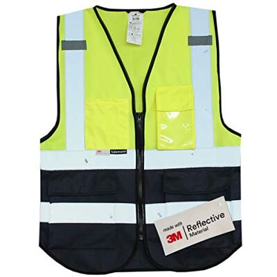 Salzmann 3M Veiligheidsvest, reflecterend vest met hoge zichtbaarheid met meerdere zakken, gemaakt van reflecterend 3M-materiaal 4XL Salzmann 3M Veiligheidsvest, reflecterend vest met hoge zichtbaarheid met meerdere zakken, gemaakt van reflecterend 3M-materiaal 4XL
