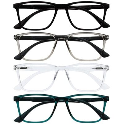 OPULIZE Nyx bril tegen blauw licht, uniseks, 5 stuks, zwart/grijs/transparant/turquoise 4 stuks, Eén maat Eén maat OPULIZE Nyx bril tegen blauw licht, uniseks, 5 stuks, zwart/grijs/transparant/turquoise 4 stuks, Eén maat Eén maat