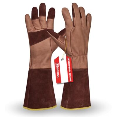 Gebol Ilex 1 paar maat XL (maat 10,5) tuinhandschoenen van robuust echt leer met lange manchet ideaal voor rozen en doornen heren bruin Gebol Ilex 1 paar maat XL (maat 10,5) tuinhandschoenen van robuust echt leer met lange manchet ideaal voor rozen en doornen heren bruin