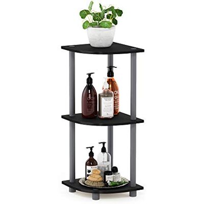 Furinno Houten rek, geen gereedschap nodig, zwart/grijs, eenheidsmaat Furinno Houten rek, geen gereedschap nodig, zwart/grijs, eenheidsmaat