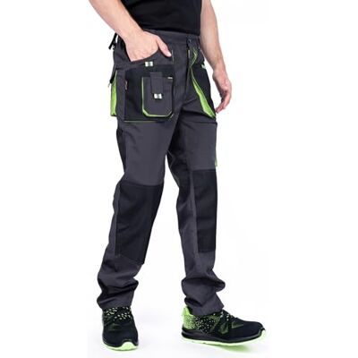 MAZALAT work wear MAZALAT werkbroek voor heren, met kniezakken. Werkbroek voor heren, werkkleding, meerdere zakken, grote maat S XXXL, herenkleding, hoge kwaliteit, 60, Zwart/Groen 3XL MAZALAT work wear MAZALAT werkbroek voor heren, met kniezakken. Werkbroek voor heren, werkkleding, meerdere zakken, grote maat S XXXL, herenkleding, hoge kwaliteit, 60, Zwart/Groen 3XL