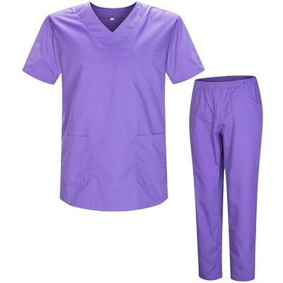MISEMIYA Uniseks uniform MZ-8178, medische werkkleding voor volwassenen, shirt en broek Lila 21, maat XXL XXL MISEMIYA Uniseks uniform MZ-8178, medische werkkleding voor volwassenen, shirt en broek Lila 21, maat XXL XXL