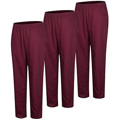 MISEMIYA Set van 3 uniseks sanitaire broeken, medisch uniform, werkbroek MISEMIYA Set van 3 uniseks sanitaire broeken, medisch uniform, werkbroek