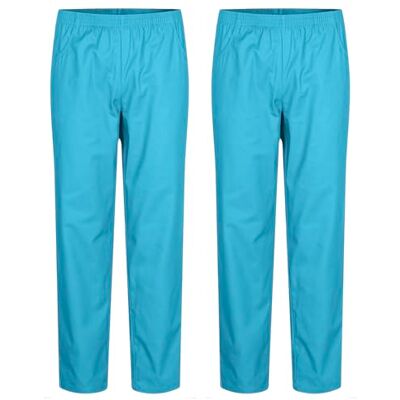MISEMIYA Set van 2 stuks Uniseks sanitaire broek Medisch uniform uniform Werkbroek Ref. 8312 x 2 stuks, Cyaan MISEMIYA Set van 2 stuks Uniseks sanitaire broek Medisch uniform uniform Werkbroek Ref. 8312 x 2 stuks, Cyaan