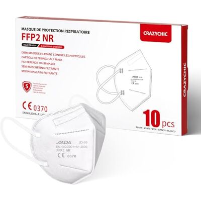 CRAZYCHIC FFP2 Masker CE Gecertificeerd EN149 Adembeschermingsmasker Mondkapje Stofmasker Hoge Filtratie 5 Lagen Ademmasker Gezichtsmasker Individueel Verpakt 10 Stucks CRAZYCHIC FFP2 Masker CE Gecertificeerd EN149 Adembeschermingsmasker Mondkapje Stofmasker Hoge Filtratie 5 Lagen Ademmasker Gezichtsmasker Individueel Verpakt 10 Stucks