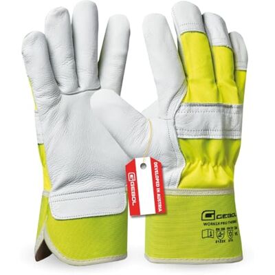 Gebol Worker Pro Thermo Werkhandschoenen van leer met koude-isolerende voering, maat XXL, maat XXL (11), waterdichte winterhandschoenen, eenvoudig aan- en uit te trekken, voor heren, geel/wit, 1 Gebol Worker Pro Thermo Werkhandschoenen van leer met koude-isolerende voering, maat XXL, maat XXL (11), waterdichte winterhandschoenen, eenvoudig aan- en uit te trekken, voor heren, geel/wit, 1
