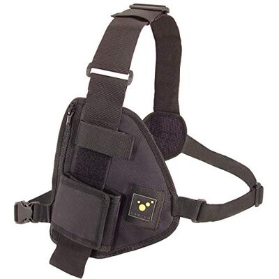 Tee Chest Compact harnas, ademend, verstelbaar, voor maximaal 2 radio's, documentenvak met ritssluiting, verstelbare elastische band, afneembaar logo, zwart, 19,5 x 21,5 x 4 Tee Chest Compact harnas, ademend, verstelbaar, voor maximaal 2 radio's, documentenvak met ritssluiting, verstelbare elastische band, afneembaar logo, zwart, 19,5 x 21,5 x 4