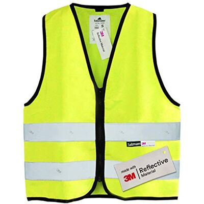 Salzmann 3M veiligheidsvest voor kinderen, gemaakt van 3M reflecterend materiaal, Geel. XS Salzmann 3M veiligheidsvest voor kinderen, gemaakt van 3M reflecterend materiaal, Geel. XS