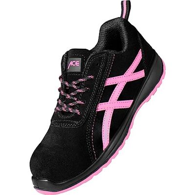 ACE Aurora veiligheidsschoenen voor dames, Zwart/Roze 38 EU ACE Aurora veiligheidsschoenen voor dames, Zwart/Roze 38 EU