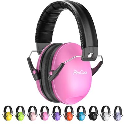 ProCase Gehoorbescherming voor kinderen, SNR 27 dB gehoorbescherming met verstelbare hoofdband, professionele gehoorbescherming, ruisonderdrukking, geluidsisolatie voor het studeren van baby's en Eén maat ProCase Gehoorbescherming voor kinderen, SNR 27 dB gehoorbescherming met verstelbare hoofdband, professionele gehoorbescherming, ruisonderdrukking, geluidsisolatie voor het studeren van baby's en Eén maat