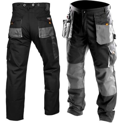 NEO TOOLS Professionele multifunctionele werkbroek, veiligheidsbroek, versterkingen van Oxford-weefsel, versterkte zakken, drievoudig gestikt, kniebeschermgaten, werkbroek, maat 48-58 52 NEO TOOLS Professionele multifunctionele werkbroek, veiligheidsbroek, versterkingen van Oxford-weefsel, versterkte zakken, drievoudig gestikt, kniebeschermgaten, werkbroek, maat 48-58 52