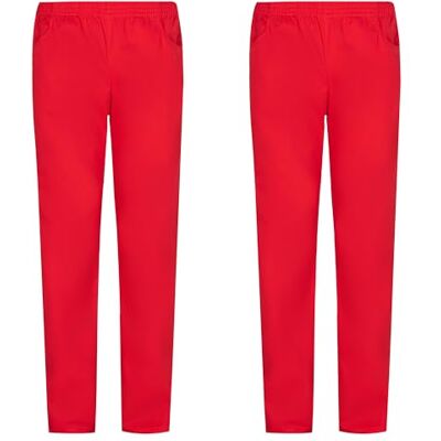 MISEMIYA 2 stuks Uniseks sanitaire broek medisch uniform Werkbroek Ref. 8312 x 2 stuks, Rood MISEMIYA 2 stuks Uniseks sanitaire broek medisch uniform Werkbroek Ref. 8312 x 2 stuks, Rood