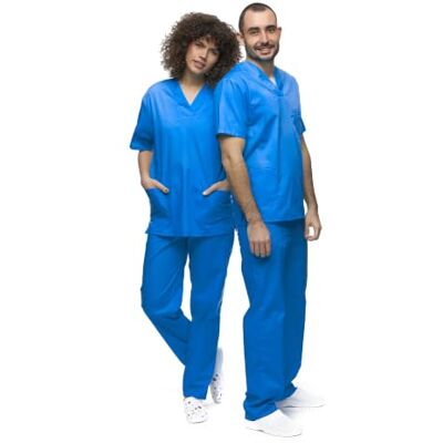 MAZALAT work wear Mazalat Uniseks medisch uniform met tuniek en broek, Lichtblauw XS MAZALAT work wear Mazalat Uniseks medisch uniform met tuniek en broek, Lichtblauw XS