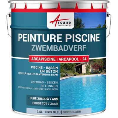 ARCANE INDUSTRIES Zwembadverf, betonnen vijver, cement, decoratie, waterdicht, blauw, wit, grijs, zandgeel, zwart, groen: Arcapiscine-2,5 l, grijs dichtbij RAL 7040 (grijsblauwe tint) ARCANE INDUSTRIES Zwembadverf, betonnen vijver, cement, decoratie, waterdicht, blauw, wit, grijs, zandgeel, zwart, groen: Arcapiscine-2,5 l, grijs dichtbij RAL 7040 (grijsblauwe tint)