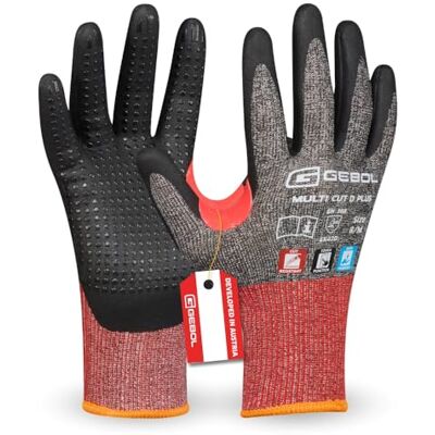 Gebol Multi Cut D Plus, maat M (Gr 8), dunne beschermende handschoenen met zachte noppencoating, beschermende handschoenen, tactiele werkhandschoenen, wasbaar, duurzaam, heren en dames, 1 paar Gebol Multi Cut D Plus, maat M (Gr 8), dunne beschermende handschoenen met zachte noppencoating, beschermende handschoenen, tactiele werkhandschoenen, wasbaar, duurzaam, heren en dames, 1 paar