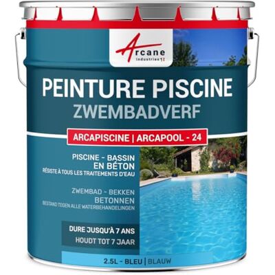 ARCANE INDUSTRIES Zwembadverf, betonnen vijver, cement, decoratie, waterdicht, blauw, wit, grijs, zandgeel, zwart, groen: Arcapiscine-2,5 L Blauw- ARCANE INDUSTRIES Zwembadverf, betonnen vijver, cement, decoratie, waterdicht, blauw, wit, grijs, zandgeel, zwart, groen: Arcapiscine-2,5 L Blauw-