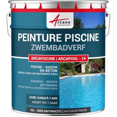 ARCANE INDUSTRIES Zwembadverf, betonvijver, cement, decoratie, waterdicht, blauw, wit, grijs, zandgeel, zwart, groen: Arcapiscine-10 L, antracietgrijs RAL 7016- ARCANE INDUSTRIES Zwembadverf, betonvijver, cement, decoratie, waterdicht, blauw, wit, grijs, zandgeel, zwart, groen: Arcapiscine-10 L, antracietgrijs RAL 7016-