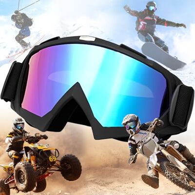 Weploda Motorfiets veiligheidsbril, oogbeschermingsbril, gezichtsmasker voor outdoorsport, anti-condens-bril met schuimvulling, geschikt voor buitensporten Weploda Motorfiets veiligheidsbril, oogbeschermingsbril, gezichtsmasker voor outdoorsport, anti-condens-bril met schuimvulling, geschikt voor buitensporten