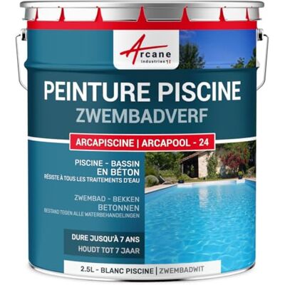 ARCANE INDUSTRIES Zwembadverf, betonnen vijver, cement, decoratie, waterdicht, blauw, wit, grijs, zandgeel, zwart, groen: Arcapiscine-2.5 LBlanc- ARCANE INDUSTRIES Zwembadverf, betonnen vijver, cement, decoratie, waterdicht, blauw, wit, grijs, zandgeel, zwart, groen: Arcapiscine-2.5 LBlanc-