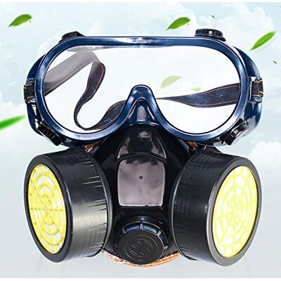 Lurowo Ademhalingsmasker, herbruikbare ademhalingsbescherming, filter met bril, beschermend masker tegen stof, anti-gas om te schilderen Lurowo Ademhalingsmasker, herbruikbare ademhalingsbescherming, filter met bril, beschermend masker tegen stof, anti-gas om te schilderen