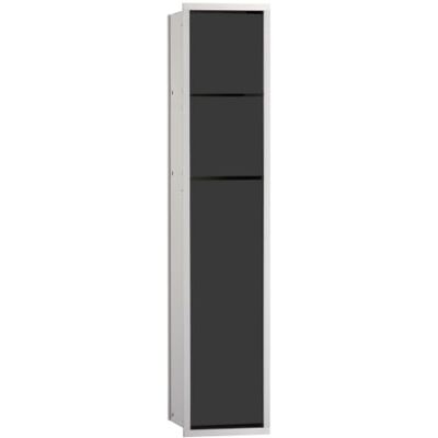 Emco ASIS 150 inbouwkastmodule voor gasten, badkamerkast als toiletpapierhouder en toiletborstelhouder met extra vak, hoge kast met push-to-open functie, zwart Emco ASIS 150 inbouwkastmodule voor gasten, badkamerkast als toiletpapierhouder en toiletborstelhouder met extra vak, hoge kast met push-to-open functie, zwart