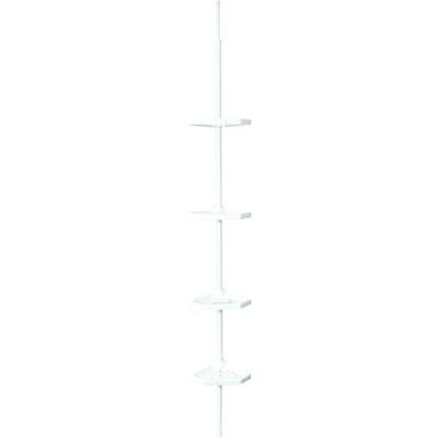 MSV Hoekdoucheplank, vrijstaand, wit, telescopisch, 135-200 cm MSV Hoekdoucheplank, vrijstaand, wit, telescopisch, 135-200 cm