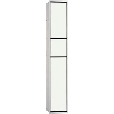 Emco Inbouwkastmodule voor gasten, badkamerkast als toiletpapierhouder, vuilnisbak en toiletborstelhouder, hoge kast met push-to-open functie, wit open Emco Inbouwkastmodule voor gasten, badkamerkast als toiletpapierhouder, vuilnisbak en toiletborstelhouder, hoge kast met push-to-open functie, wit open