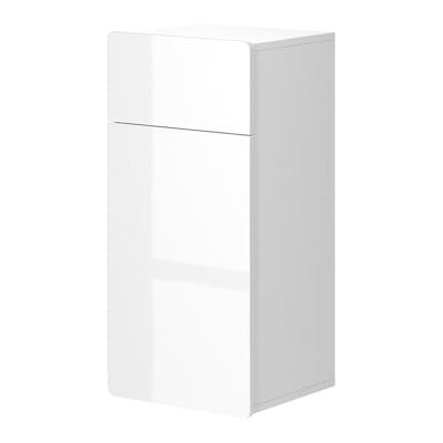 Vicco Badkamermeubel "Izan", wit, 36,6 x 76,6 cm Met lade en deur, om aan de muur te hangen om te combineren met andere Izan badkamermeubels Vicco Badkamermeubel "Izan", wit, 36,6 x 76,6 cm Met lade en deur, om aan de muur te hangen om te combineren met andere Izan badkamermeubels