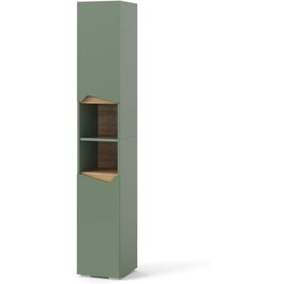 Vicco Badkamerkast "Marelle", groen/handgemaakt, 30 x 180 cm met deuren en open vakken, voor het opbergen van badkameraccessoires en handdoeken Vicco Badkamerkast "Marelle", groen/handgemaakt, 30 x 180 cm met deuren en open vakken, voor het opbergen van badkameraccessoires en handdoeken