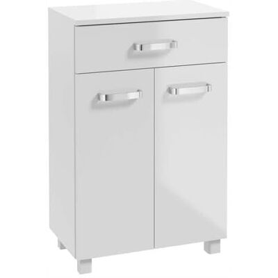 Deftrans Badkamermeubel, glanzend wit, 78 x 50 x 30 cm, smalle badkamerkast, badkamercommode met lade, badkamerkast voor kleine badkamers Deftrans Badkamermeubel, glanzend wit, 78 x 50 x 30 cm, smalle badkamerkast, badkamercommode met lade, badkamerkast voor kleine badkamers