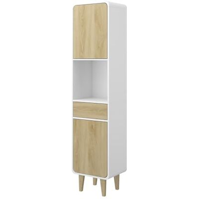 Vicco Badkamermeubel "Arla", wit/eiken, 40 x 161 cm Geschikt voor het opbergen van badkameraccessoires en handdoeken Vicco Badkamermeubel "Arla", wit/eiken, 40 x 161 cm Geschikt voor het opbergen van badkameraccessoires en handdoeken