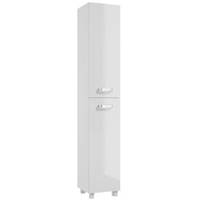 Deftrans . Badkamerkast wit glanzend 170 x 30 cm smalle hoge kast voor kleine badkamers met 4 planken modern badkamermeubel Deftrans . Badkamerkast wit glanzend 170 x 30 cm smalle hoge kast voor kleine badkamers met 4 planken modern badkamermeubel