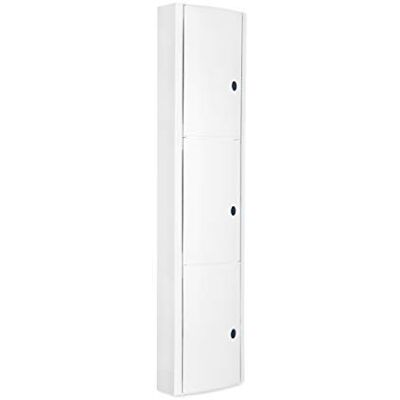 TATAY 4480002 badkamerkast, 3 deuren, kunststof, wit, 22 x 10 x 90,5 cm TATAY 4480002 badkamerkast, 3 deuren, kunststof, wit, 22 x 10 x 90,5 cm