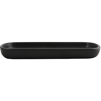 MSV Maonie Keramische opbergbak voor badkamer, voor fruit, thee, cosmetica, sieraden, ovaal, voor wastafel, badkamer, kasten, mat zwart MSV Maonie Keramische opbergbak voor badkamer, voor fruit, thee, cosmetica, sieraden, ovaal, voor wastafel, badkamer, kasten, mat zwart